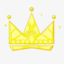 黄色皇冠几何图形扁平化纹理手绘元素