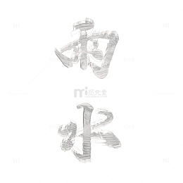 玻璃材质雨水文字