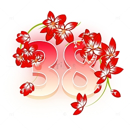 38妇女节花环矢量标题字