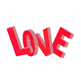 粉色情人节LOVE可编辑立体字
