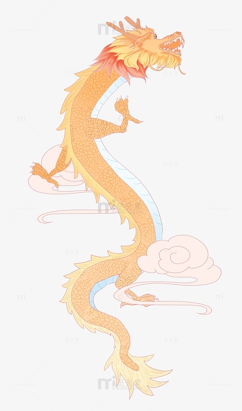 龙抬头手绘龙国潮龙龙头二月二神兽龙