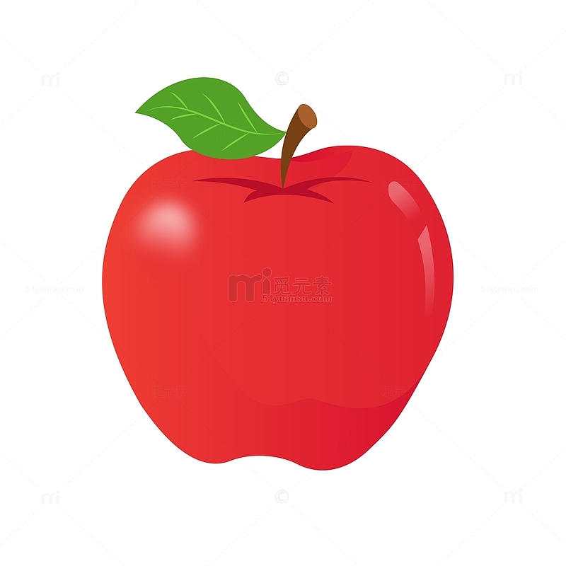 卡通红色苹果手绘图