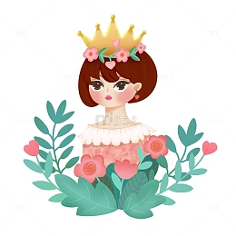 女神节头戴皇冠的女孩