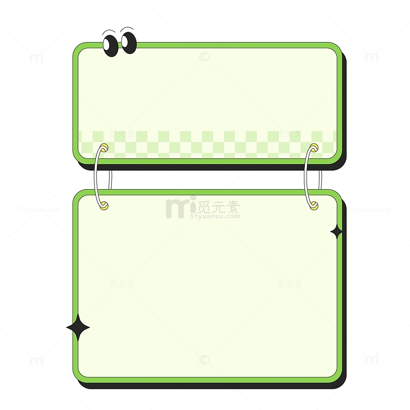 绿色扁平酸性卡通潮玩边框元素