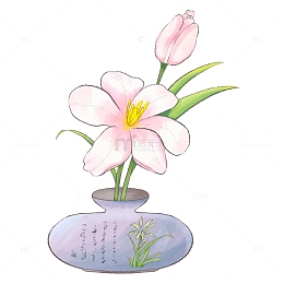 手绘水彩花朵郁金香