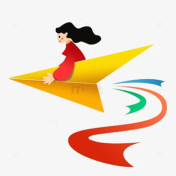 卡通纸飞机春天元素