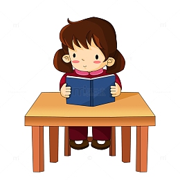 开学季在书桌上看书读书的小学生小女孩
