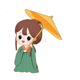 雨天打伞古风女孩