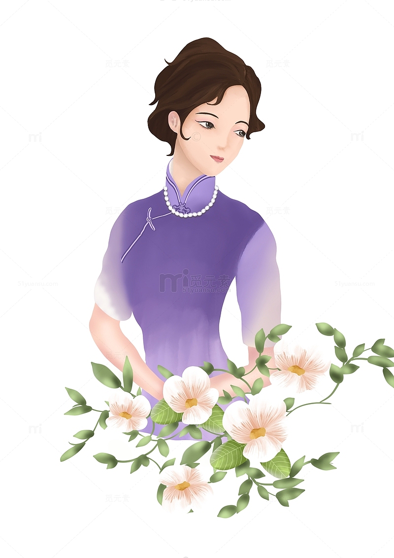 妇女节鲜花旗袍