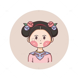 可爱古风头像Q版清朝旗头女生头像萌妹清新
