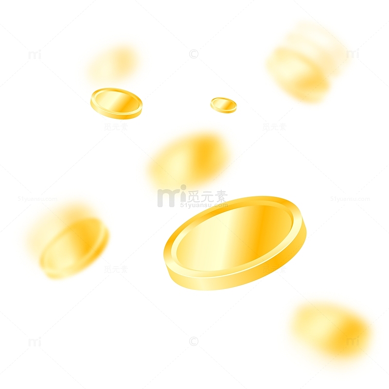 金色金币矢量漂浮元素
