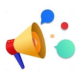 卡通插画招聘喇叭元素