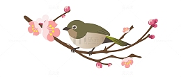 春天小鸟矢量图