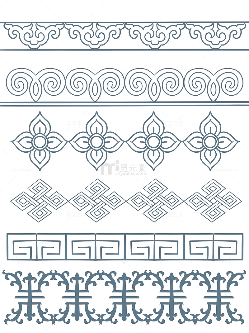 民族传统图案纹理蒙古族传统纹理元素