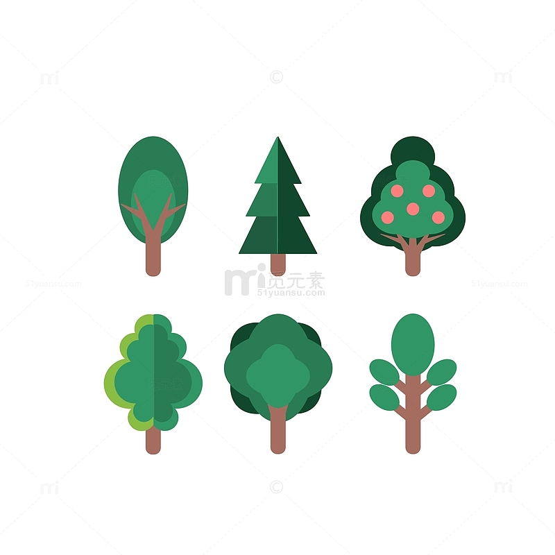 植树节树木元素