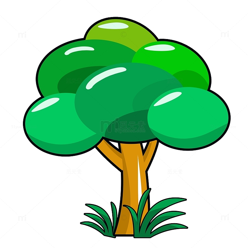 绿色植树节树木元素