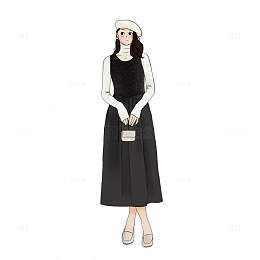 妇女节女神优雅名媛女王范人物手绘图