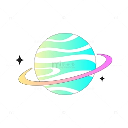 扁平卡通元宇宙星球元素