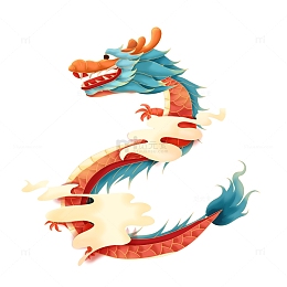 手绘中式中国风龙装饰元素