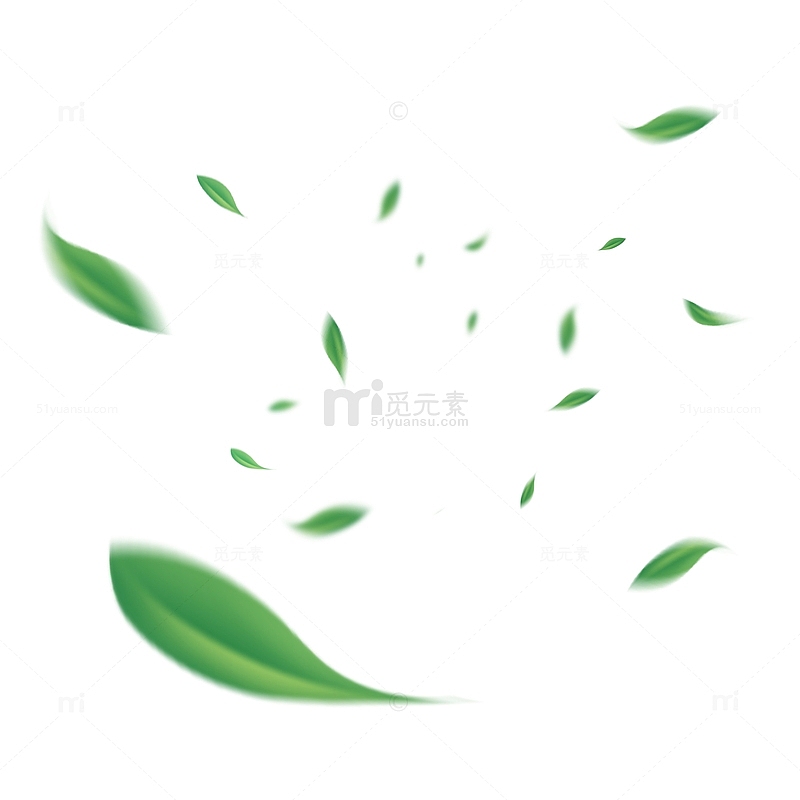 绿色叶只树叶漂浮元素