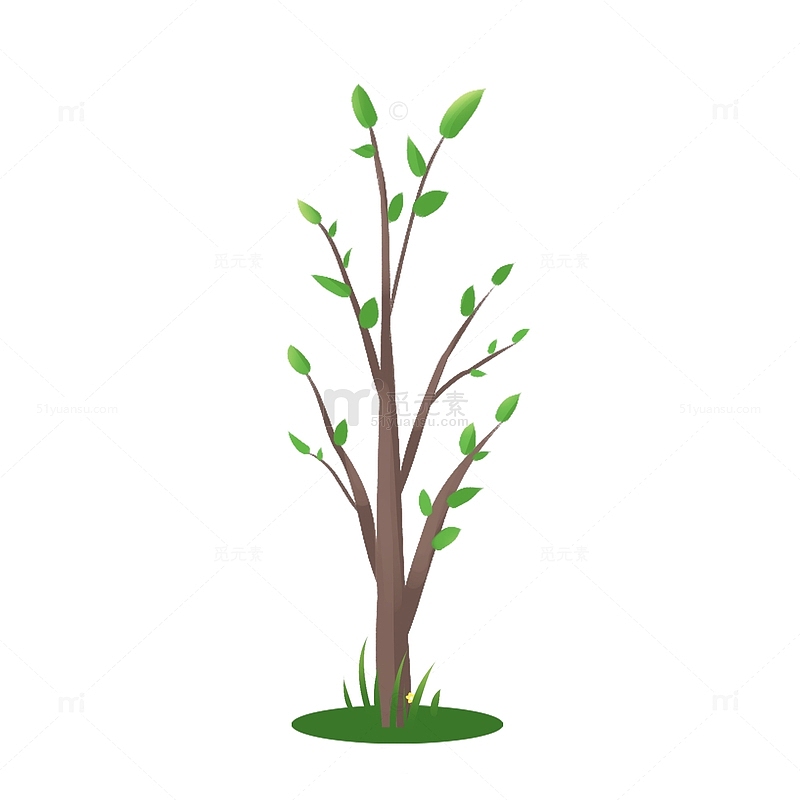 春季绿植树苗植树节嫩芽元素