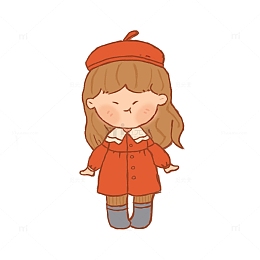 可爱小红帽小女孩