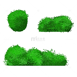 春季 清新 草 装饰 绿化带 插画 清新