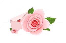 妇女节520告白季手绘植物花朵玫瑰花元素