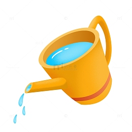 植树节手绘水壶元素