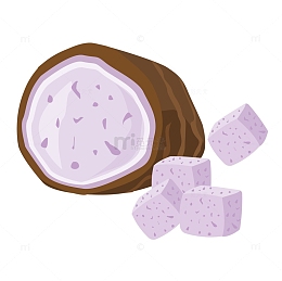 紫色美食香芋芋头手绘素材