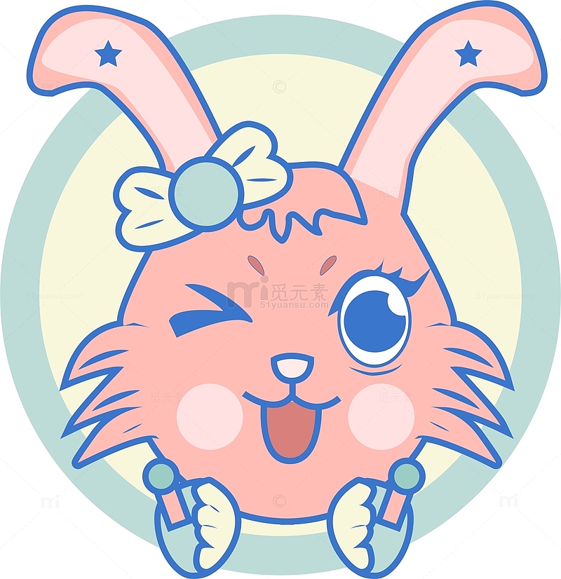 卡通粉色兔子头像