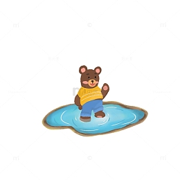 玩水的小熊
