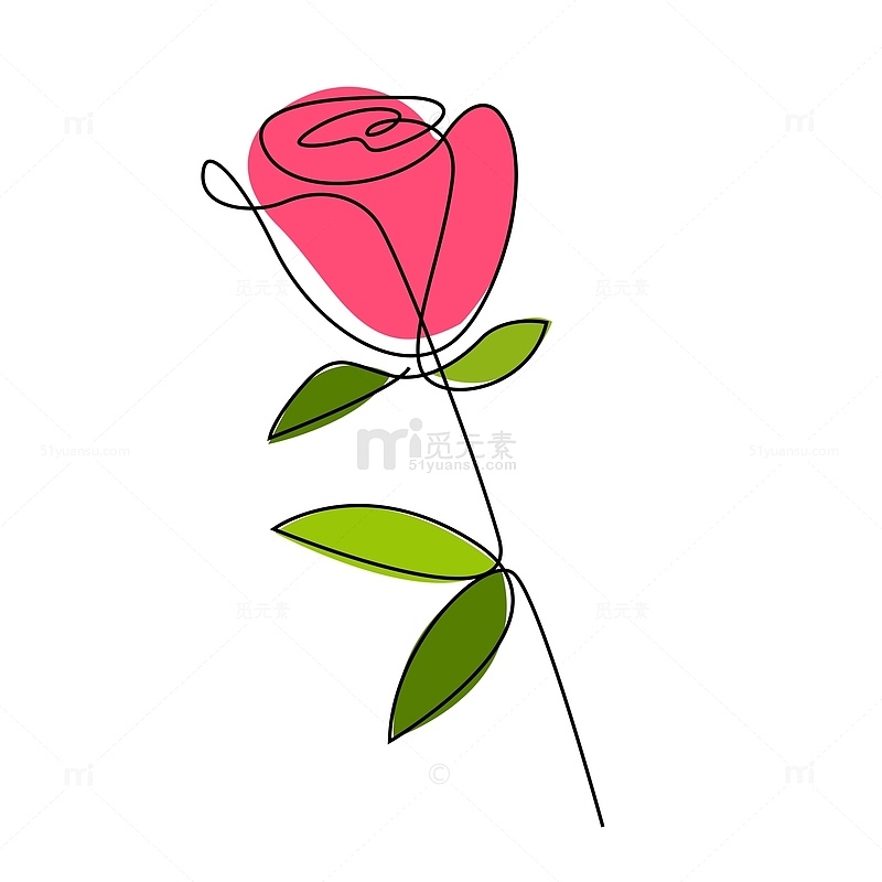 妇女节玫瑰花朵元素