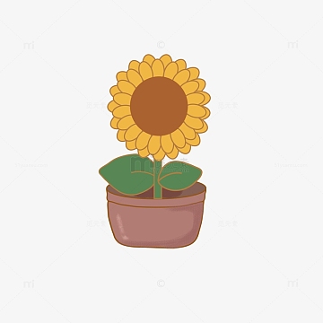 手绘卡通向日葵