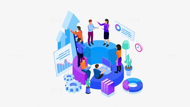 矢量元素数据科技未来信息卡通人物电脑办公