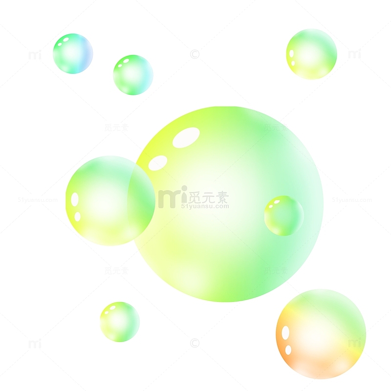 惊蛰气泡绿色春天元素