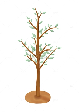 植树节大树树叶元素插画