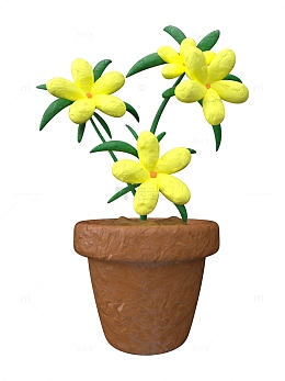 粘土迎春花黏土鲜花装饰礼物妇女节