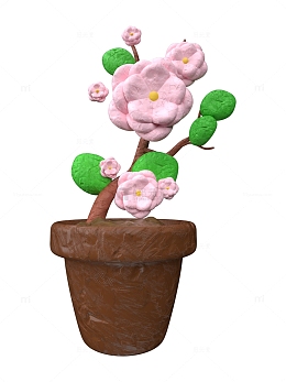 黏土樱花粘土手工粉色鲜花手工装饰妇女节
