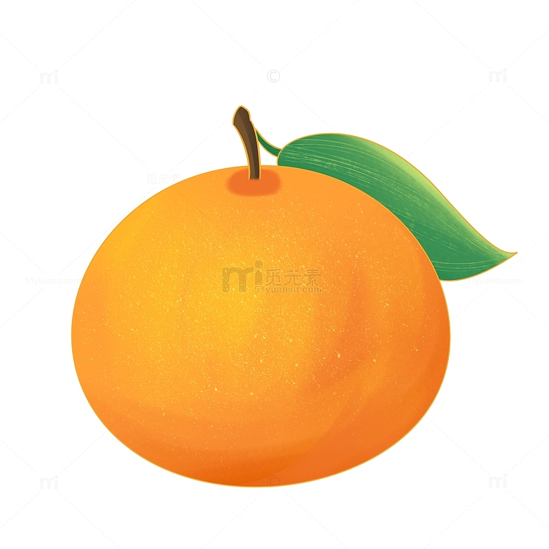 手绘水果橘子元素