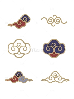 国潮中国风祥云云纹花纹传统图案元素