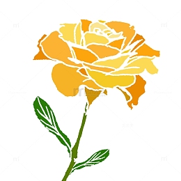 黄色花朵植物插画元素