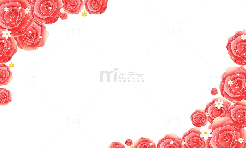 玫瑰海报边框三八女神节女王节边框