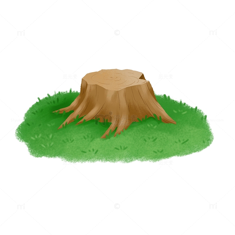 草地树墩砍伐树木保护环境