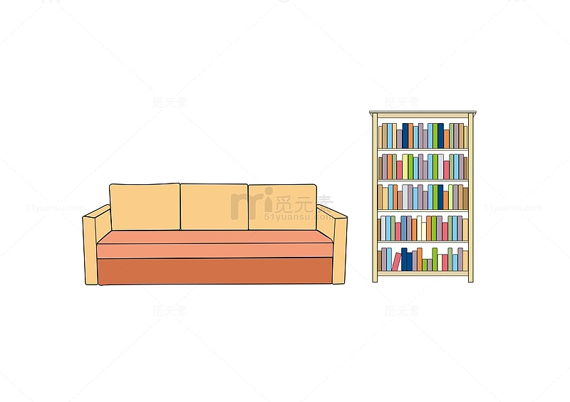 书房书柜沙发