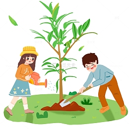 绿色植树节元素素材