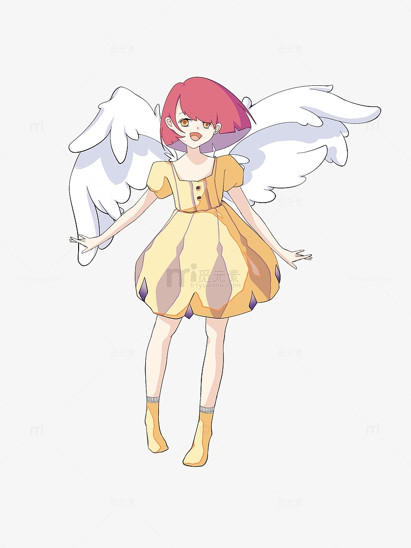 二次元带翅膀的天使少女