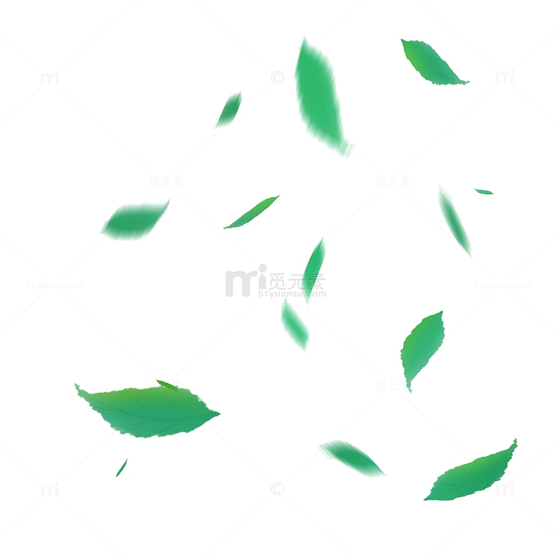 绿色清新茶树茶叶落下飞舞漂浮素材