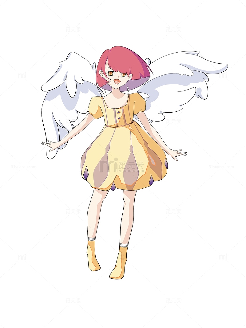 二次元带翅膀的天使少女