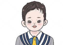 小男孩儿童头像手绘元素